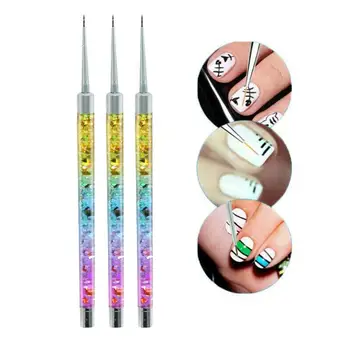 

1pcs Hot Rainbow Acrylic Kolinsky Nail Liner Brush Painting Lines Striping Liquid Glitter French Nail Art Brushes Salon DIY Tool