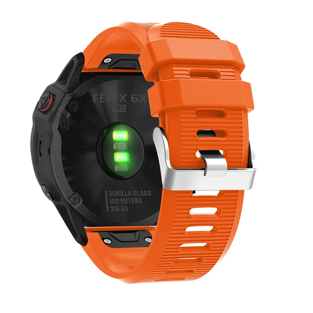 Ремешок силиконовый для Garmin Fenix 6X сменный быстросъемный браслет наручных часов