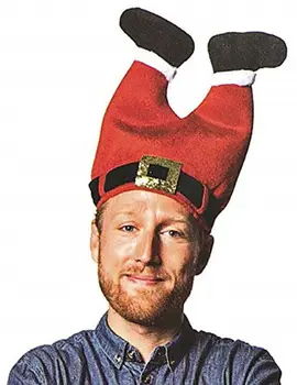 

New Christmas Funny Creative Novelty Red Pants Christmas Hat Santa Claus Legs Cap Christmas Party Decoration Xmas Hat for Adults