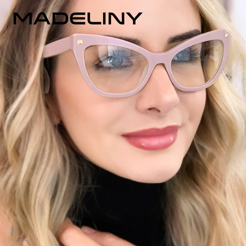 MADELINY TR90 прозрачные очки кошачий глаз дизайнерские оптические очки оправа женские ретро очки MA378 De Oculos Masculina