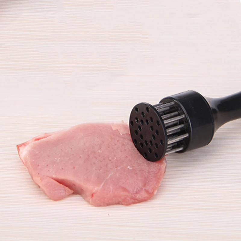Meat Tenderizer Mallet 21-Pin Household Round Stainless Steel Steak Tender Meat Needle Pork Meat Tenderizer Rib Breaker Kitchen Cook Tools Hammer