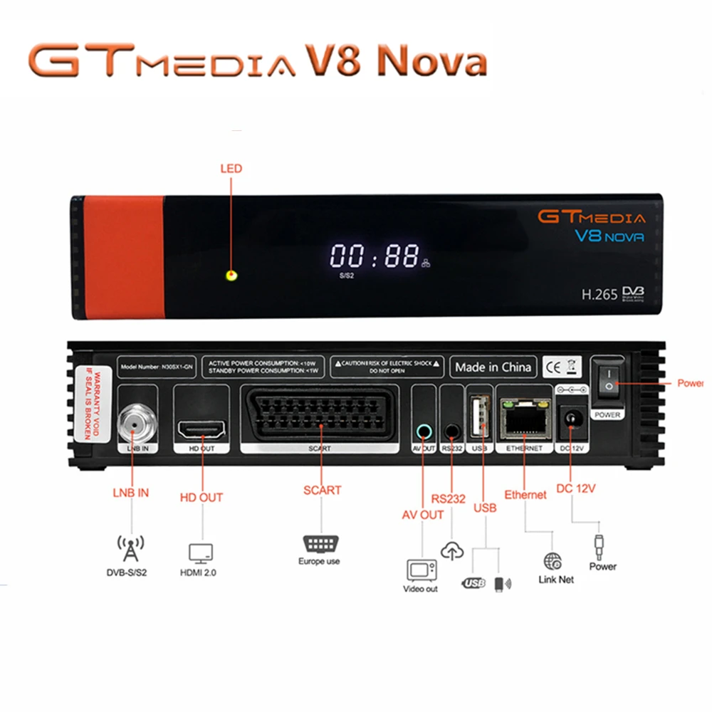 Receptor de Decodificador de Satélite Atualizado por Gtmedia Embutido sem Aplicativo Novo Gtmedia Nova Dvb-s2 Freesat v9 Super H.265 hd Wi-fi V8x v8 - Image 5