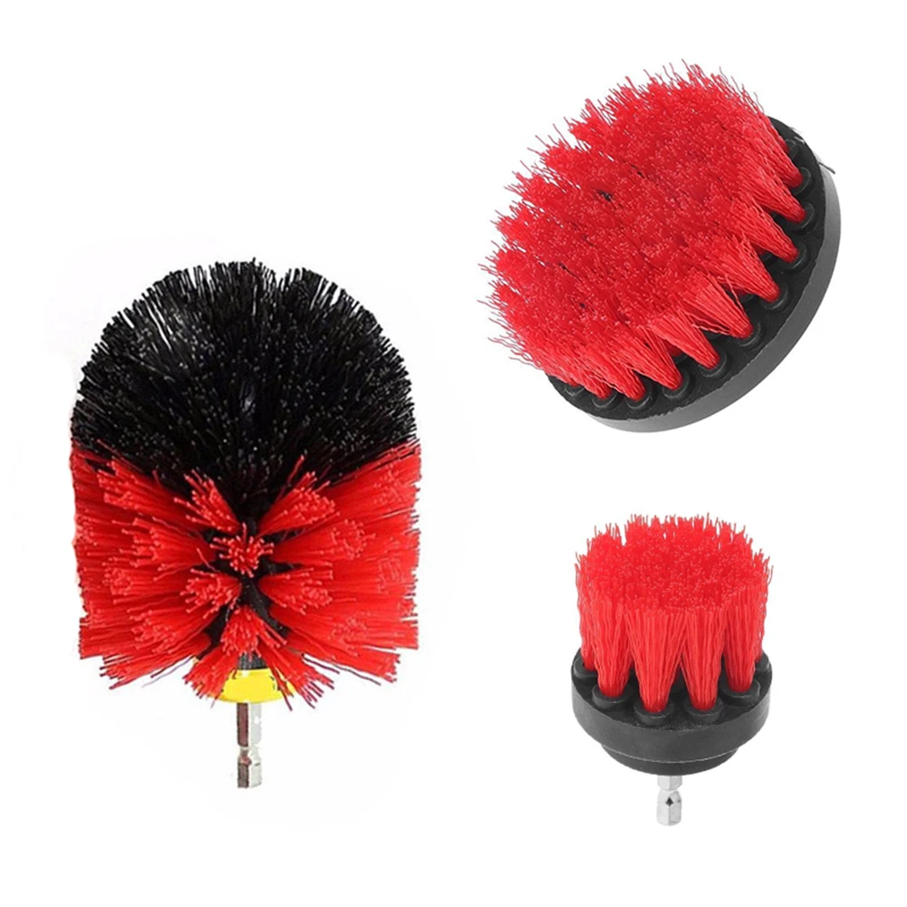 3pcs/set Electric Drill Brush Car Brush Grout Power Scrubber Cleaning Brush Tub Cleaner Tool Scrubber Washing Brush Wholesale - Цвет: Red