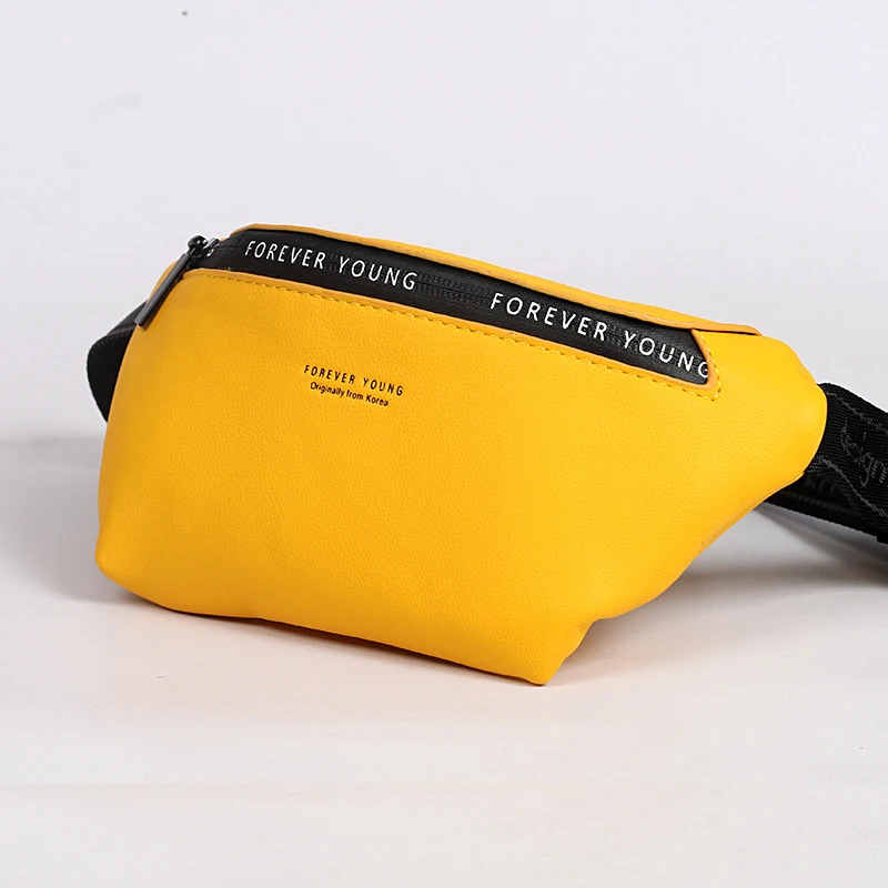 Yellow waist bag Женская поясная сумка из искусственной кожи, Большая вместительная поясная сумка, модная женская нагрудная сумка через плечо, Высококачественная кожаная поясная сумка, поясная сумка - Цвет: Yellow waist bag