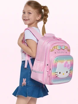 

Disney Elementary School Bag Female Light Hello Kitty Lightening Spine Protection Girl Ultralight First To Third Grade Children