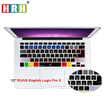 

HRH Logic Pro X Functional Shortcuts Hot key Silicone Keyboard Cover Keypad Skin for Mac book Air 13 Pro Retina 13 15 17 A1278
