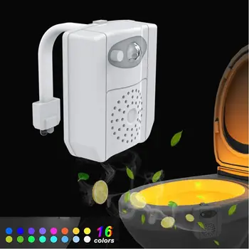 

Kuulee 16-Color UV Sanitizer Toilet Bowl Light Night Light Motion Sensor Activated LED Lamp Gadget
