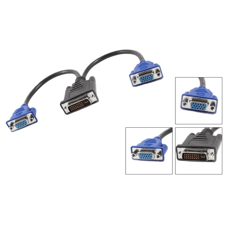 

Hot New Laptop Dual Link DVI-I 24 and 5 Pin Male to 2 VGA Female Cable