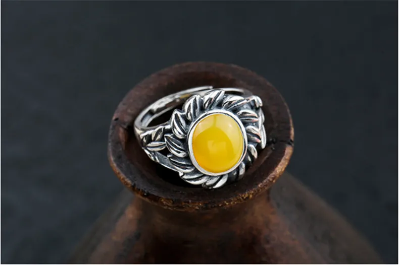 10*8 мм не поддельные S925 Стерлинговое Серебро Польша янтарные кольца преувеличенные кольца высшего класса литовский Ретро ручной работы