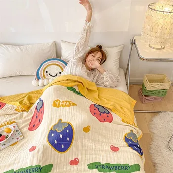 5 dimensioni coperta di cotone mussola bambino 6 strati di cotone garza bambini biancheria da letto per adulti coperta per dormire lenzuolo copriletto coperta per bambini