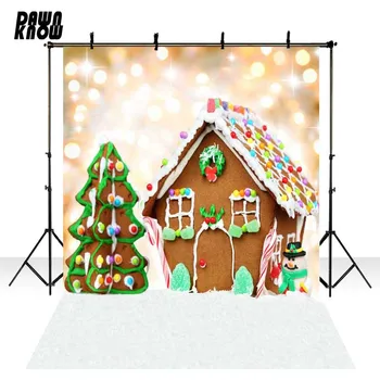 

DAWNKNOW House Vinyl Photography Background For Baby Cartoon Christmas Tree Photo Shoot Backdrop For Wedding Photo Studio S1764