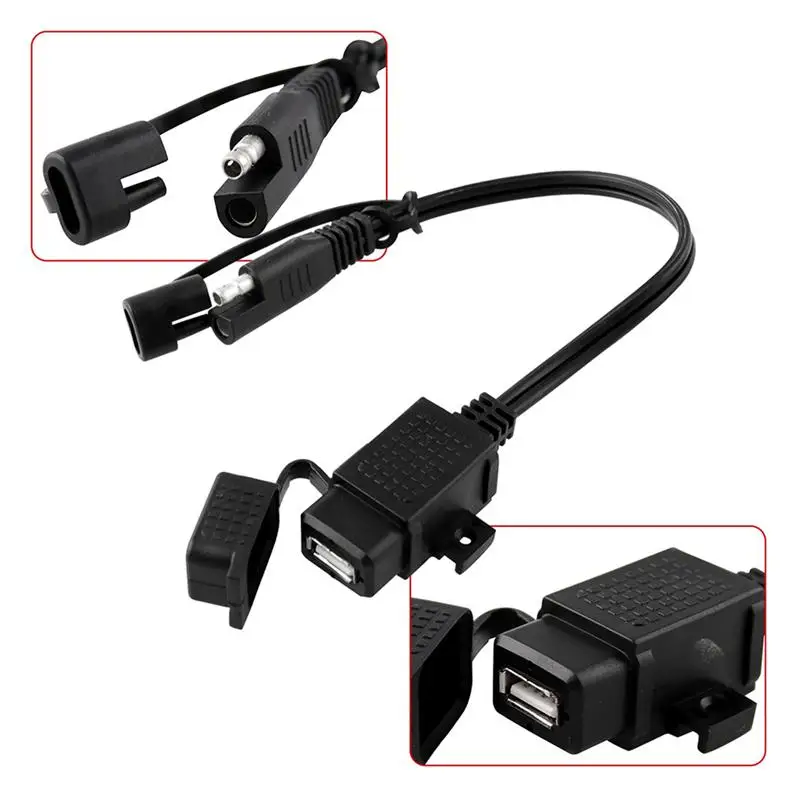 1 шт. SAE к USB адаптер двойной USB водонепроницаемый 12 В Встроенный предохранитель телефон зарядное устройство адаптер Мотоцикл Запчасти