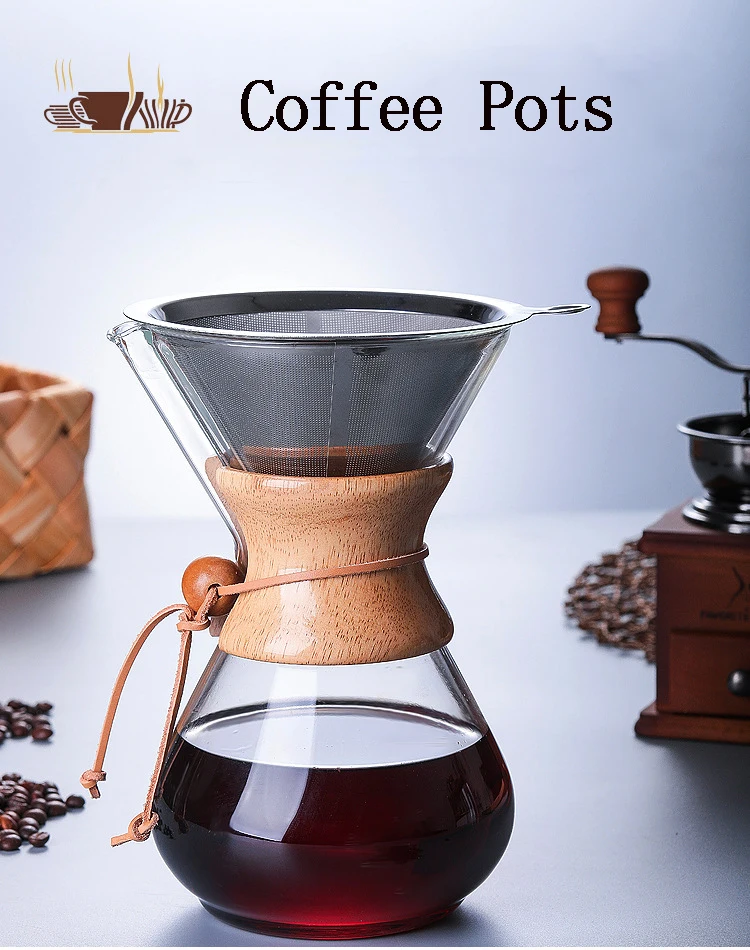 La Cafetière - Cafetière Goutte à Goutte Manuelle En Verre Avec Filtre Réutilisable