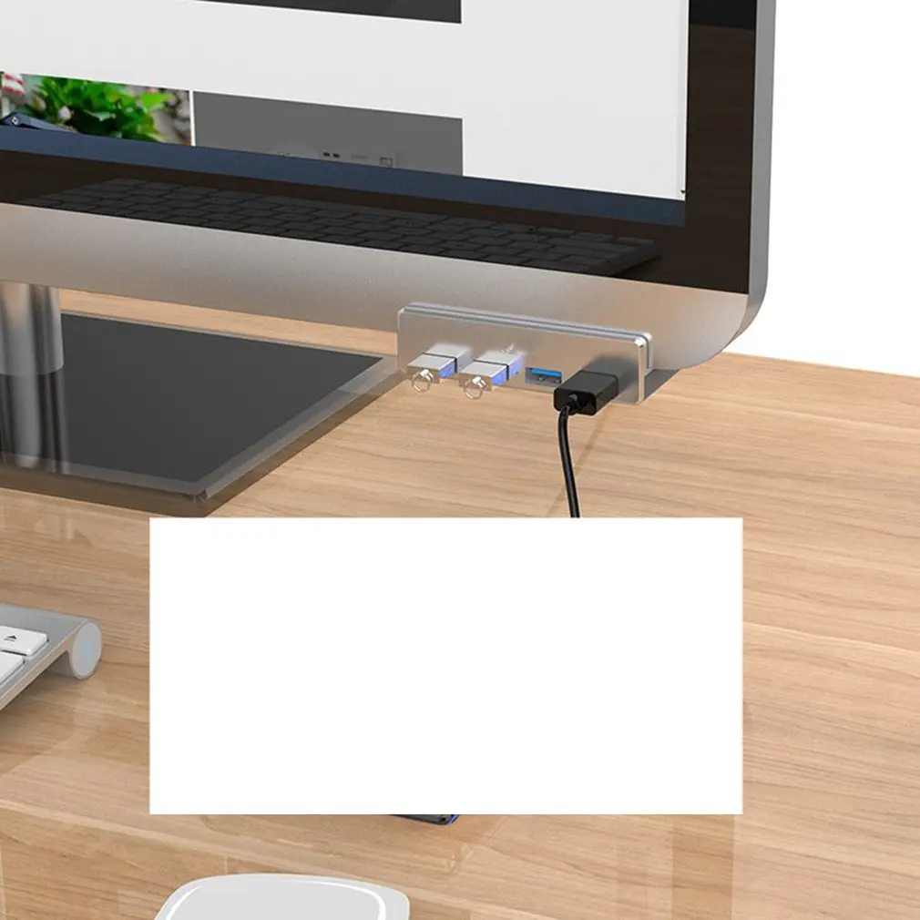 Usb 3,0 концентратор с кардридером алюминиевый сплав Клип-Тип 4 порта Высокоскоростной разветвитель концентратор для настольного ноутбука