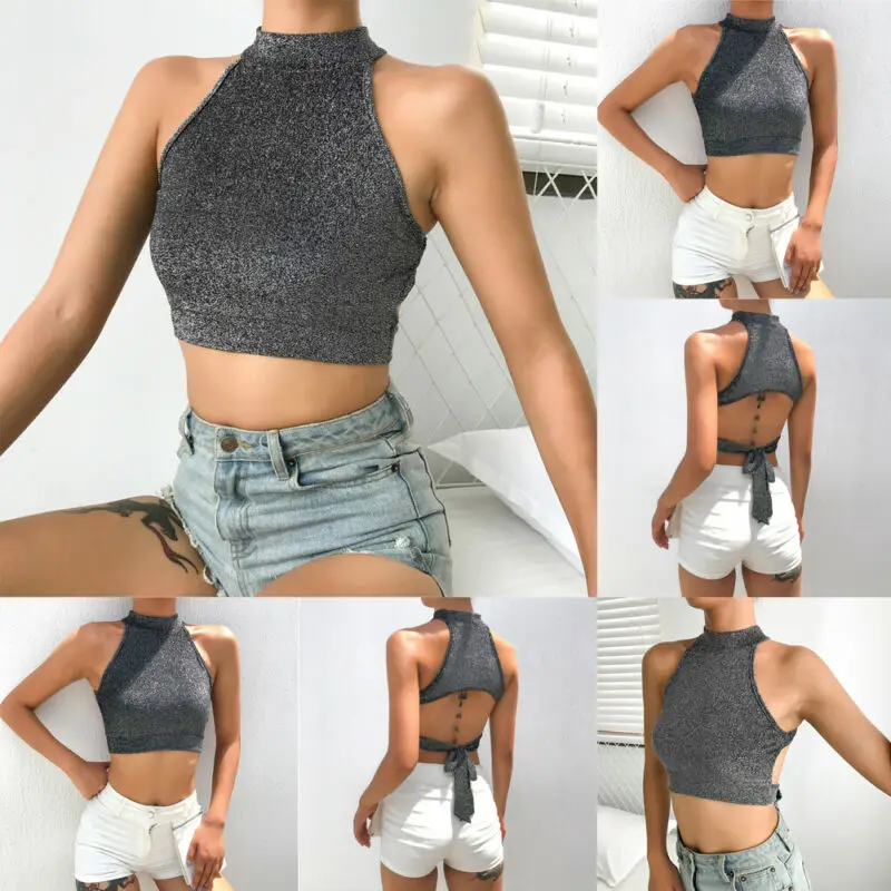 

Fashion Women Sexy Backless Vest Tank Tee Top Ladies Casual Sleeveless Summer Female Casual Tank Top