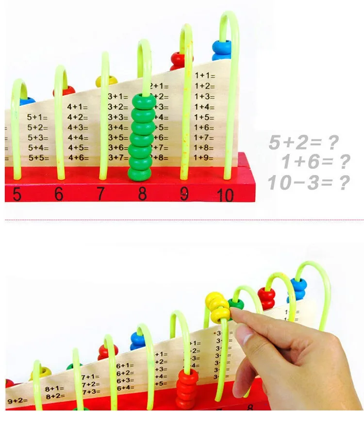 Многоцветный Деревянный Абакус соробан игрушки для детей подсчет подсчета полки блоки обучение по методу Монтессори развивающие игрушки математические
