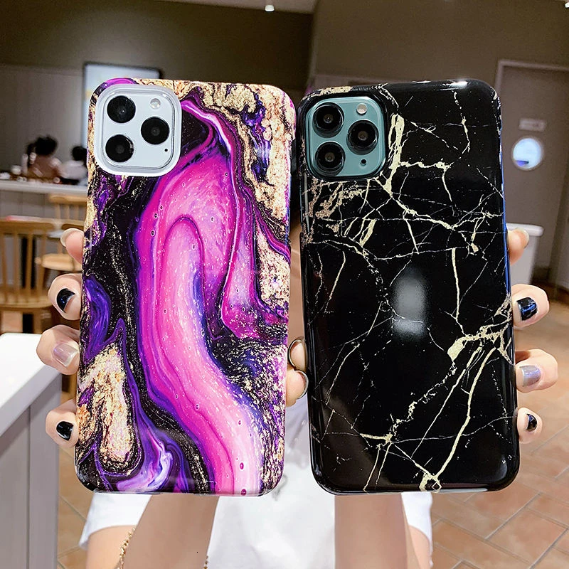 Чехол для телефона с художественной мраморной текстурой iPhone 11 XR XS X Max 7 8 6 6S Plus