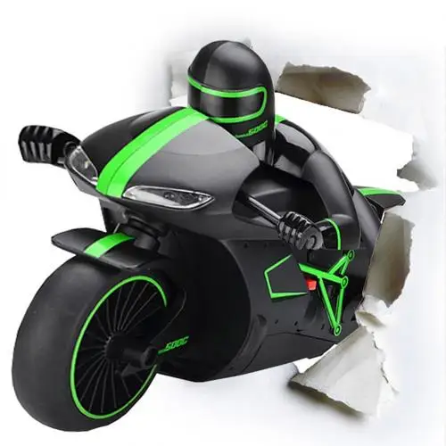 2,4G мини модный Радиоуправляемый мотоцикл с крутым светильник, высокоскоростные радиоуправляемые игрушки, модели мотоциклов с дистанционным управлением, дрифт, моторные игрушки для детей, подарок - Цвет: Зеленый