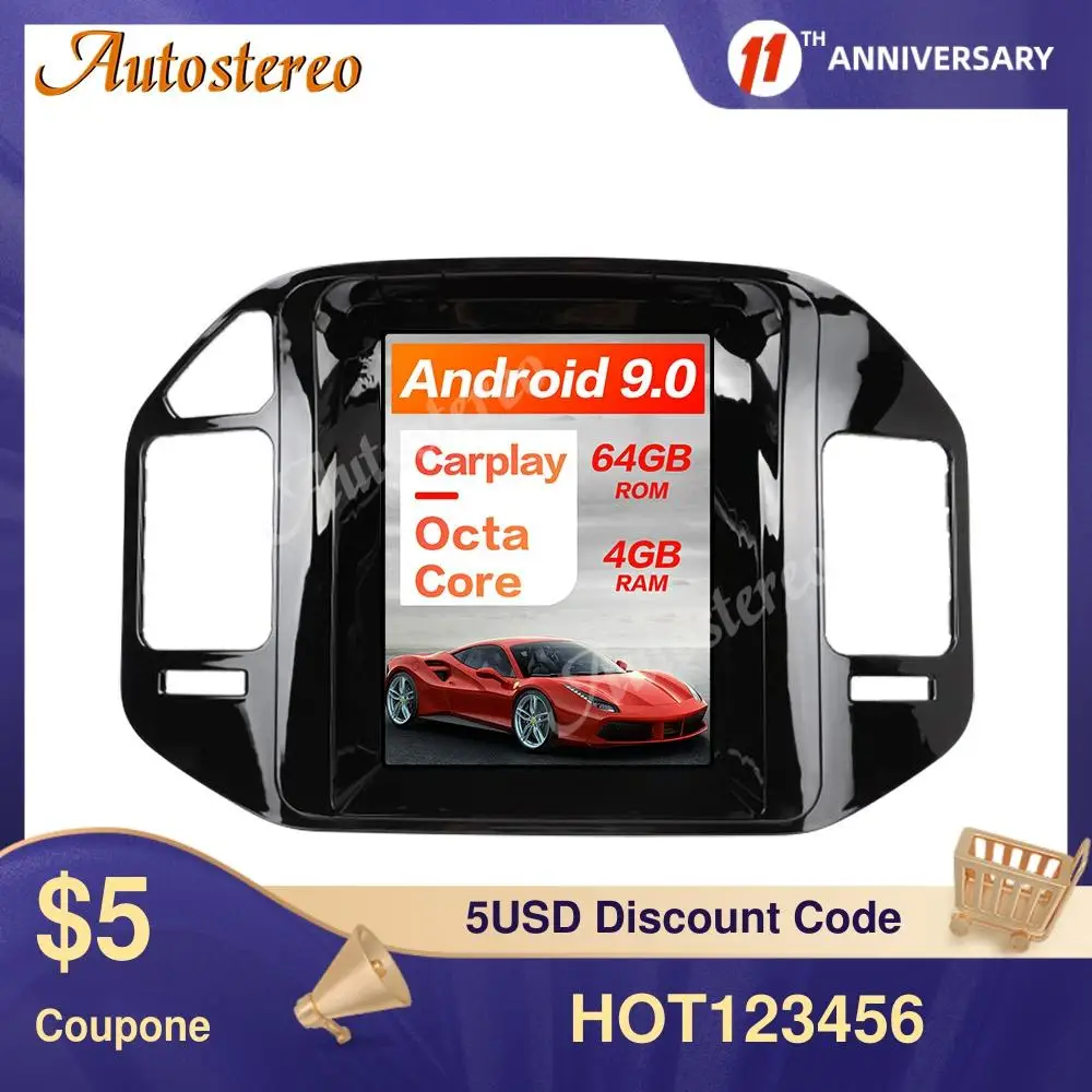 

Автомобильный GPS-навигатор в стиле Tesla, Android 10, 4 + 64, для Mitsubishi Pajero V73, V77, V68, V75, 1997-2011, головное устройство, мультимедийный плеер