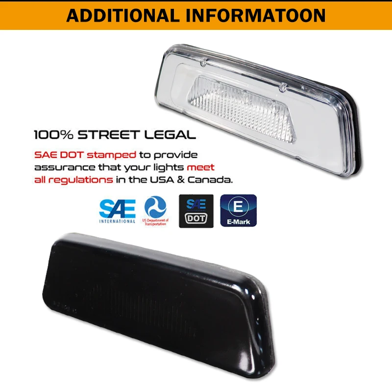 Super Bright Amber Full LED Front Wheel Fender Side Marker