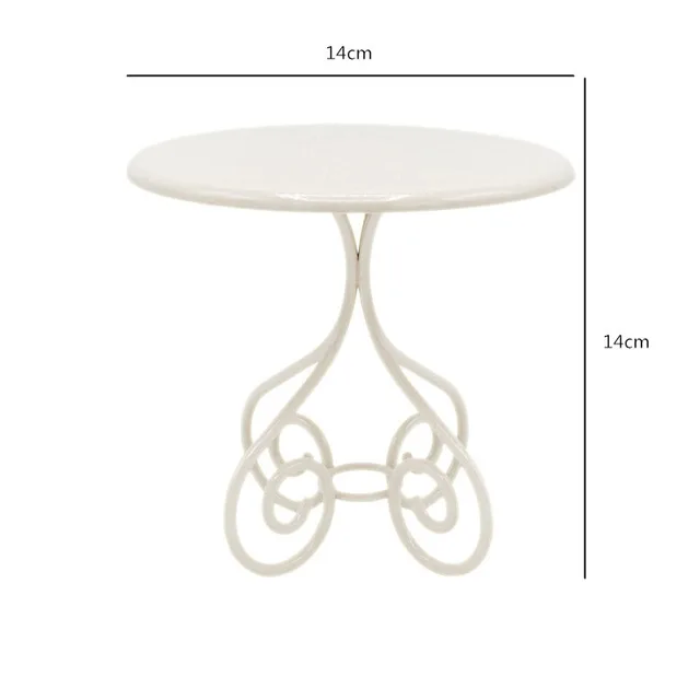 Aizulhomey LOL Blyth Doll Accessories 1/6 Iron Coffee Table Kitchen Chair Dollhouse Furniture Toys Bjd Play House Gifts for Kids White coffee table