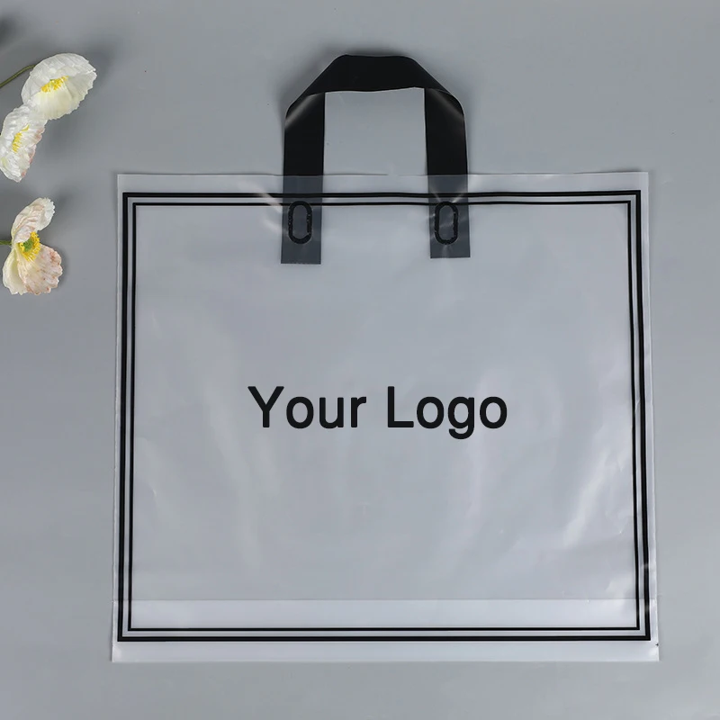 PROD 1005002747634744 10 Pcs Custom Logo Transparent Plastic Bags for
Business Gift Clothing Pack with Loop Handle Shopping Bags Personalized
Bags