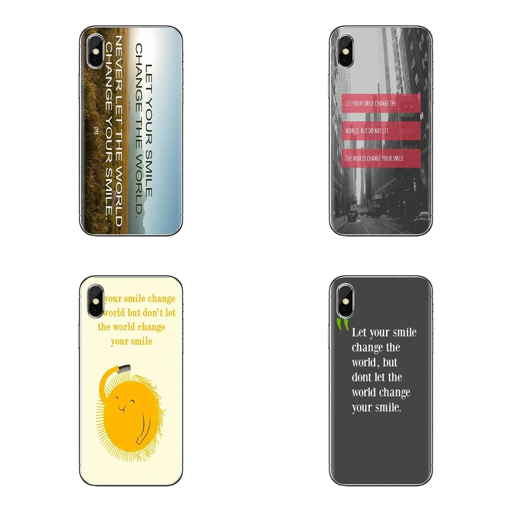 For Xiaomi Mi4 Mi5 Mi5S Mi6 Mi A1 A2 5X 6X 8 9 Lite SE Pro Max Mix 2 3 2S Soft Cases Cover Let smile change world life Quotes |