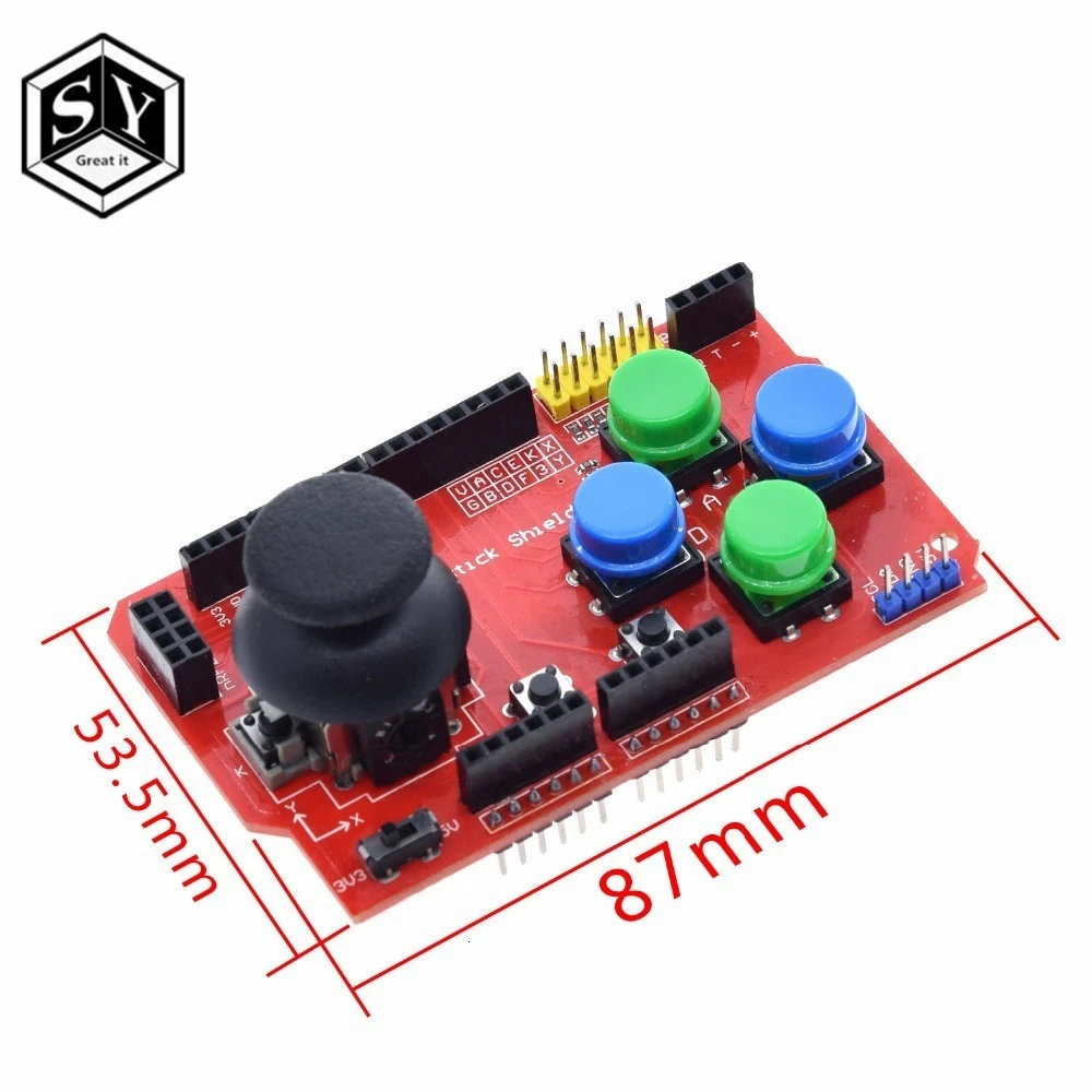 Щит джойстика Great IT для Arduino плата расширения аналоговая клавиатура и функция