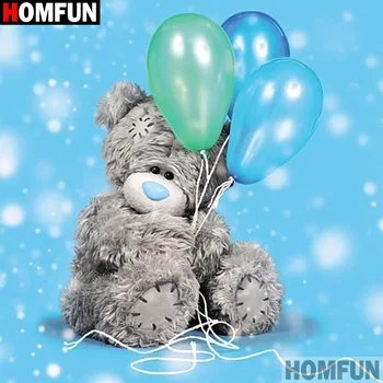 

HOMFUN 5D Diamond Painting Full Square/Round "Bear balloon" Picture Of Rhinestone DIY Diamond Embroidery Home Decor A00470