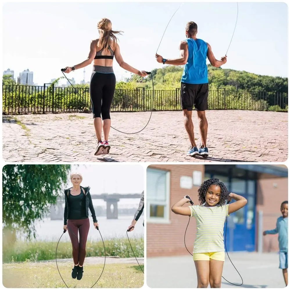 Weighted Jump Rope Skipping Rope Tangle-Free Speed with Ball Bearings for Exercise Fitness Adjustable Rapid Speed Jump