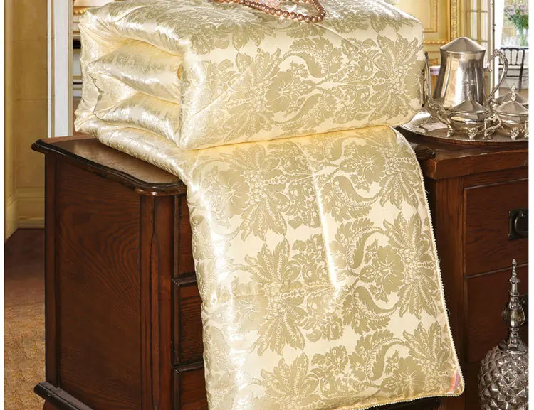 Шелковое стеганое одеяло для зимы, плотное одеяло, все сезоны, Твин, королева, король, полный размер, сатиновое одеяло, одноцветное