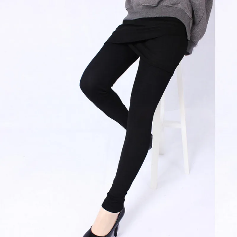 Skirt Leggings for Women Fitness Spring  Pants Cross Side Leggings With Skirt Ouc1238