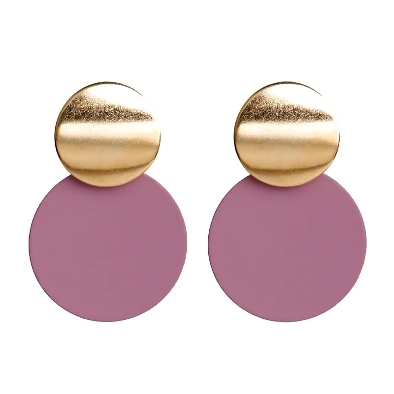 Модные красочные круглые вафельные серьги-гвоздики для женщин девочек Boho геометрический праздничные ювелирные изделия подарок Bincos 1E1117