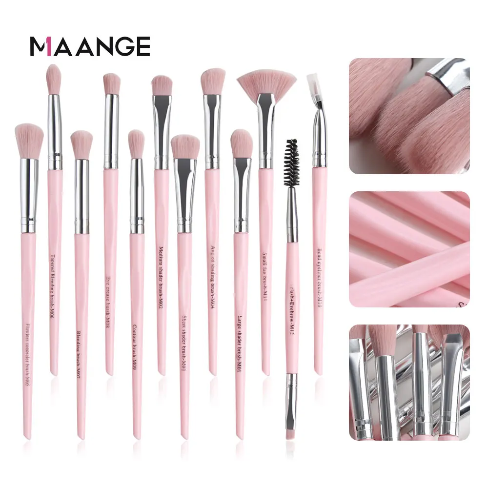 MAANGE Makeup Brushes Pro Pink Brush Set Powder EyeShadow Blending Eyeliner Eyelash Eyebrow Make up Beauty Cosmestic Brushes