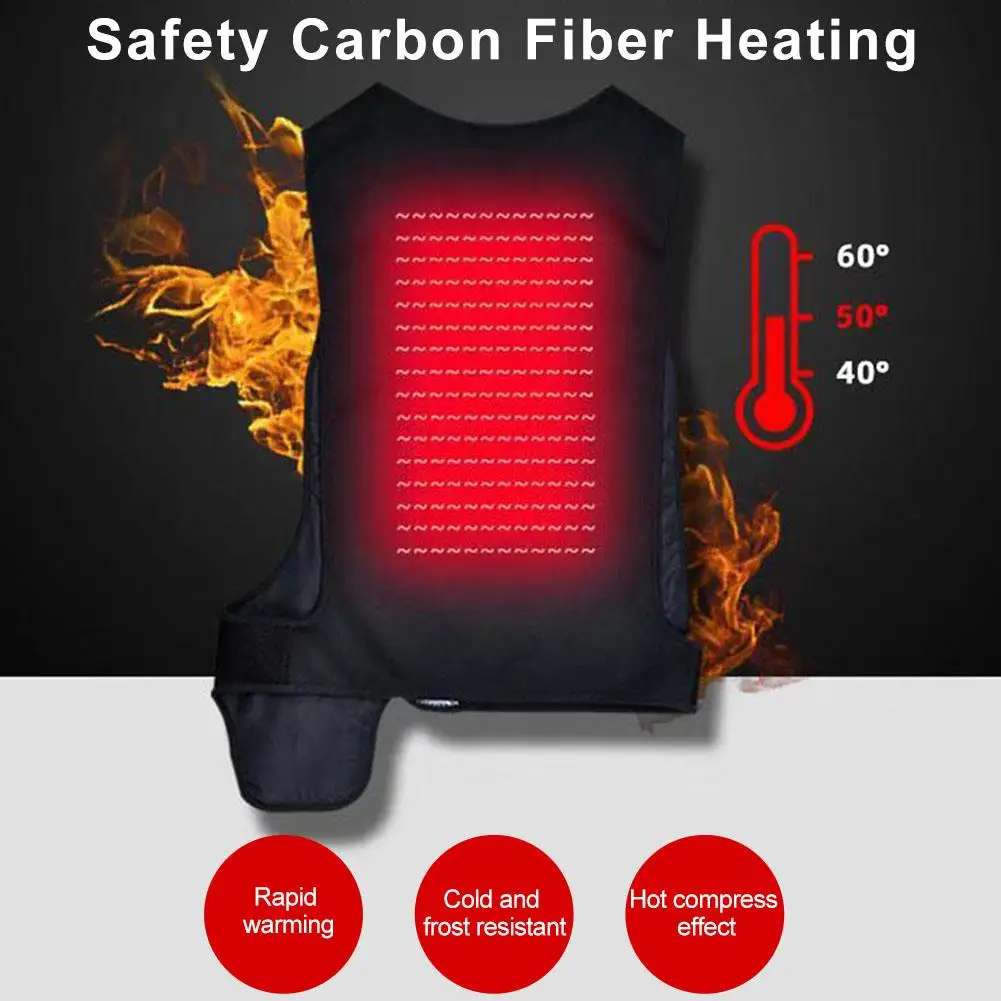 

USB Heated Vest Intelligent Electric Heating Vest Health Protection Electric Heated Clothes Outdoor Waistcoat Hiking Heater Vest