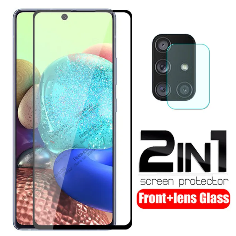 2 in 1 camera lens protective glass on the For Samsung Galaxy A Quantum 2020 6.7&quot SM-A716N SM-A716SS screen protector Cover Film |