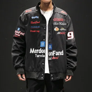 

Hip Hop Bomber Jacket Men Autumn New Japanese Streetwear Retro Jacket Embroidery Cargo Jacket Cotton Men's Coat Large Size 5XL