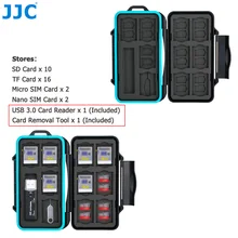 JJC Durable Speicher Karte Fall Halter Storage Box für SD SDHC SDXC Micro SD MicroSD TF Micro SIM Nano SIM karten Veranstalter Brieftasche