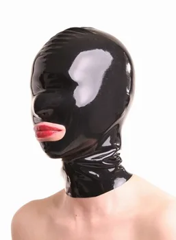 

Latex Fetish Hood With Back Zip Latex Red Mask Open Mouth Latex Hood Enclosed Rubber Latex Face Mask M/ L-Size available