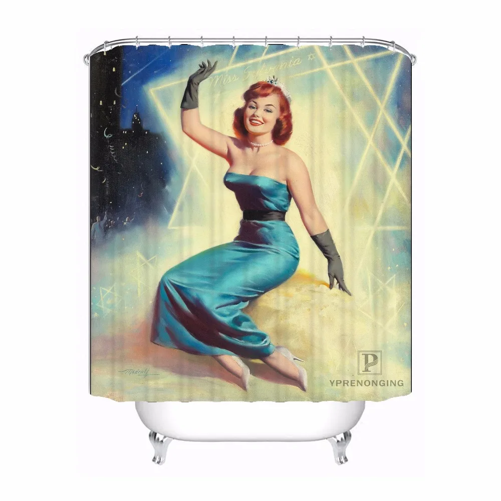 

Bath Curtain For Bathroom Custom Pin Up Gril Legs Swimming Home Decor Shower Curtain Waterproof Fabric Hooks #180417-01-68