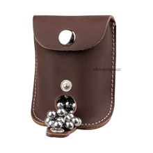 Outdoor Tactical Slingshot Ammo Pouch Leather Hunting Slingshot Magazine Pouches Steel Ball Pouch Holder