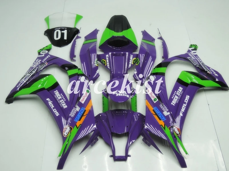 ABS полный обтекатель комплект подходит для kawasaki Ninja ZX-10R ZX10R 2011 2012 2013 Кузов Набор 11 12 13 14 15 зеленый белый