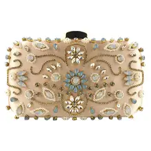 52-ручные вечерние сумки женские цветочные хрустальные клатч, украшенный бисером цепи дизайнерские сумки через плечо вечерние сумки роскошный ремешок 5M23