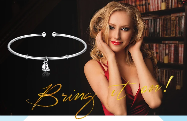 Foot Love Bracelet Silver Bracelet Charm Bracelet Cuff Bangles 925 Sterling Silver Bracelets For Women Silver 925 Jewelry Making