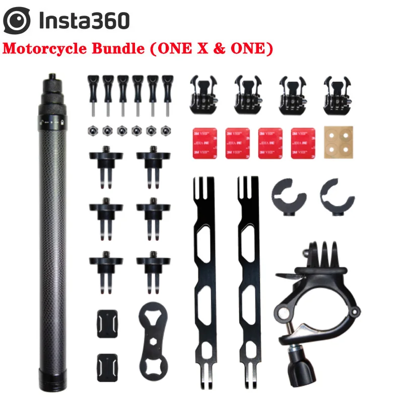 Motorcycle Bundle Insta360 мотоцикл комплект/аксессуар и insta360 Один x углеродного волокна селфи палка для Insta360 one X и ONE - Цвет: Motorcycle Bundle
