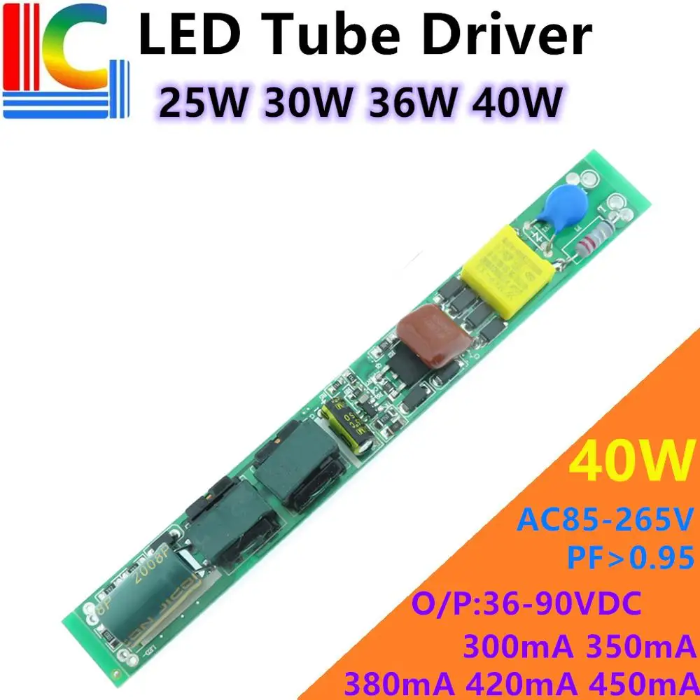 28W 30W 34 Вт 36 Светодиодный драйвер трубки 300mA 320mA 350mA 380mA 400mA 420mA 450mA Питание 110V 220V T5 T8 T10