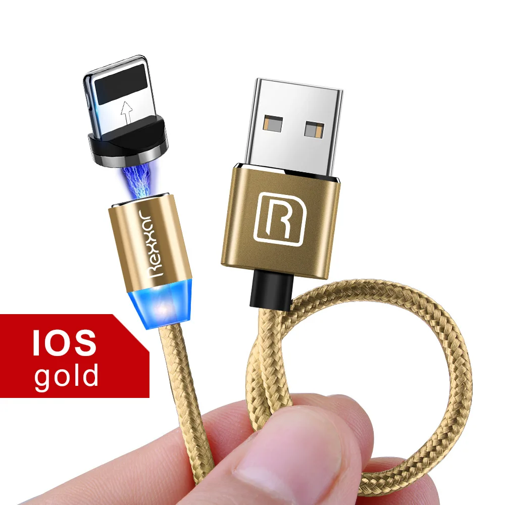 Магнитный usb-кабель для быстрой зарядки, кабель USB type C, Магнитный зарядный кабель Micro usb, кабель для мобильного телефона, usb-шнур для iphone, samsung - Цвет: Gold Kit For ios
