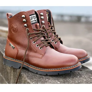 

Fall / Winter 2020 new men's casual Martin boots men's plus velvet mid-top boots men's shoes fashion men's boots Мужская обувь
