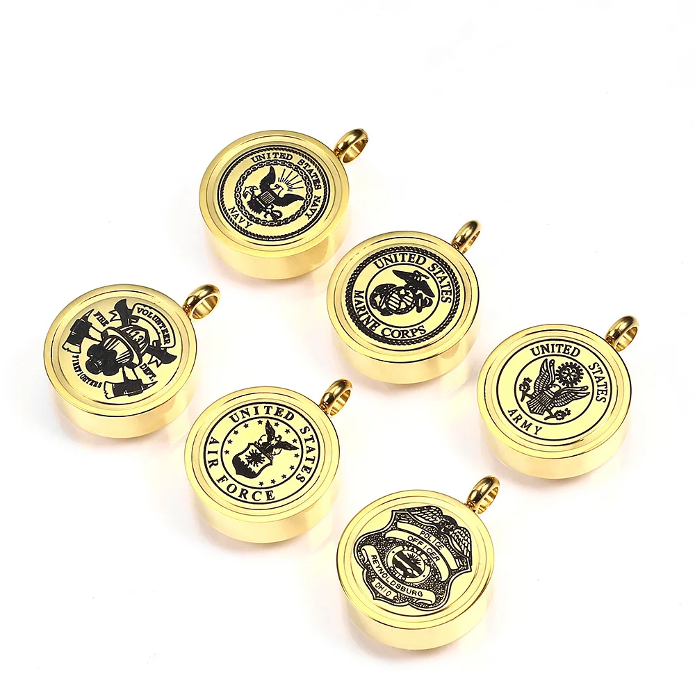 

Soldier Pendant Commemorative Urn Ashes Necklace Cremation Army Navy Reserve Marine Corps Air Force Police Officer Aroma Jewelry
