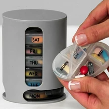 7 Layer Weekly Pill Box 7 Days Travel Portable Pill Case Mini Vitamin Box 4 Grid Drug Storage Medicine Container Tablet Splitter